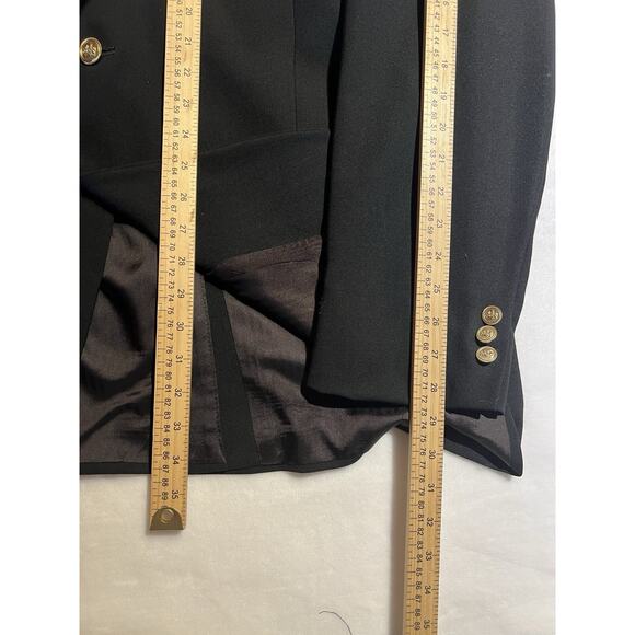 Stafford 46XL Solid Black Gold Tone Buttons Blazer Sport Coat Worsted Wool - Picture 14 of 15